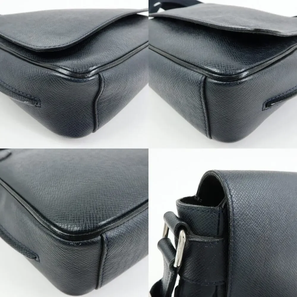 Louis Vuitton Taiga Leather Crossbody Bag Blue